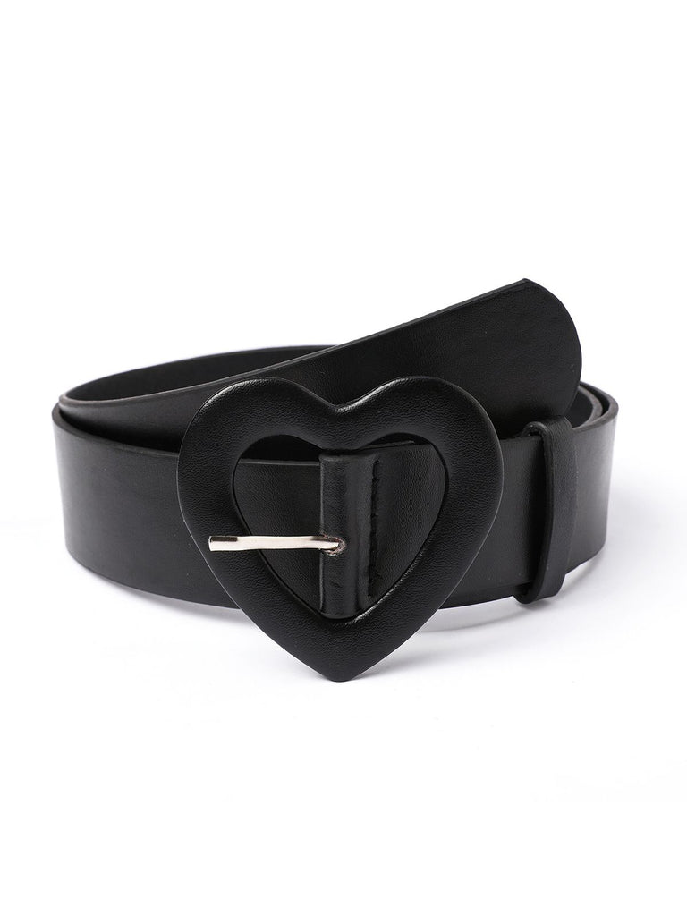 Vintage Heart Buckle Leather Belt