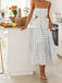 Blue 1940s Beach Striped Back Lace-Up Dress