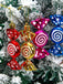 Painted Spiral Glitter Candy Christmas Tree Decorations