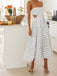 Blue 1940s Beach Striped Back Lace-Up Dress
