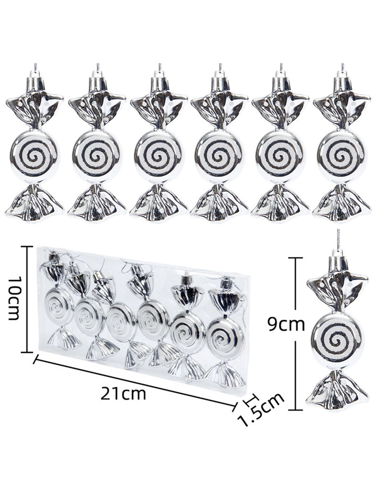 Painted Spiral Glitter Candy Christmas Tree Decorations