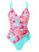 1960s Side-Laced V-Neck One-Piece Swimsuit