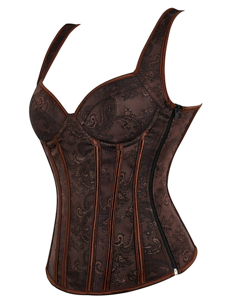 Coffee Steampunk Strap Gothic Corset