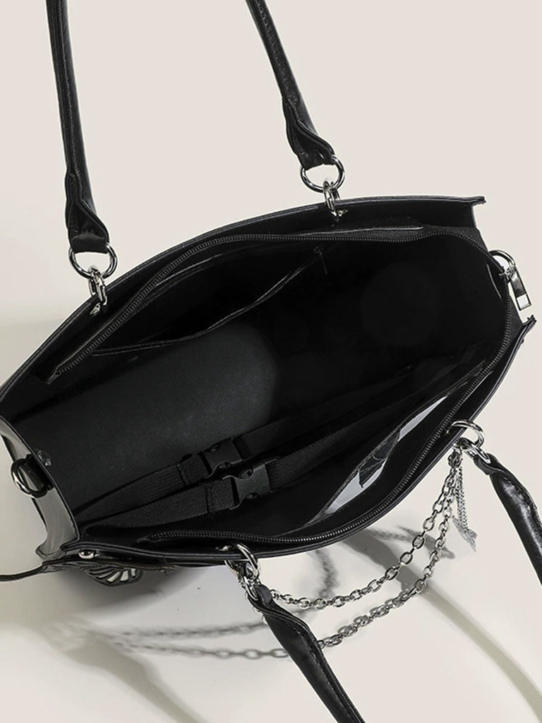 Gothic Butterfly Spider Web Chains Handbag