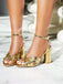 Rose Red Snakeskin Print Round Toe Heels