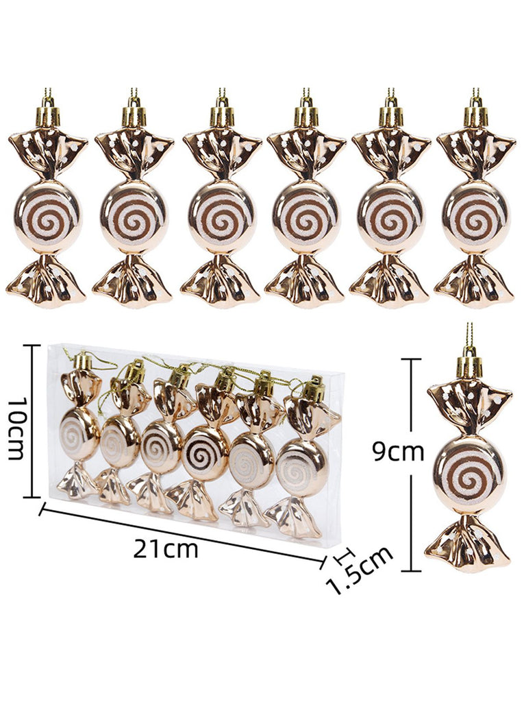 Painted Spiral Glitter Candy Christmas Tree Decorations