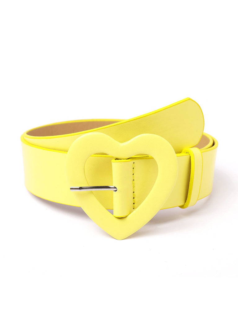 Vintage Heart Buckle Leather Belt