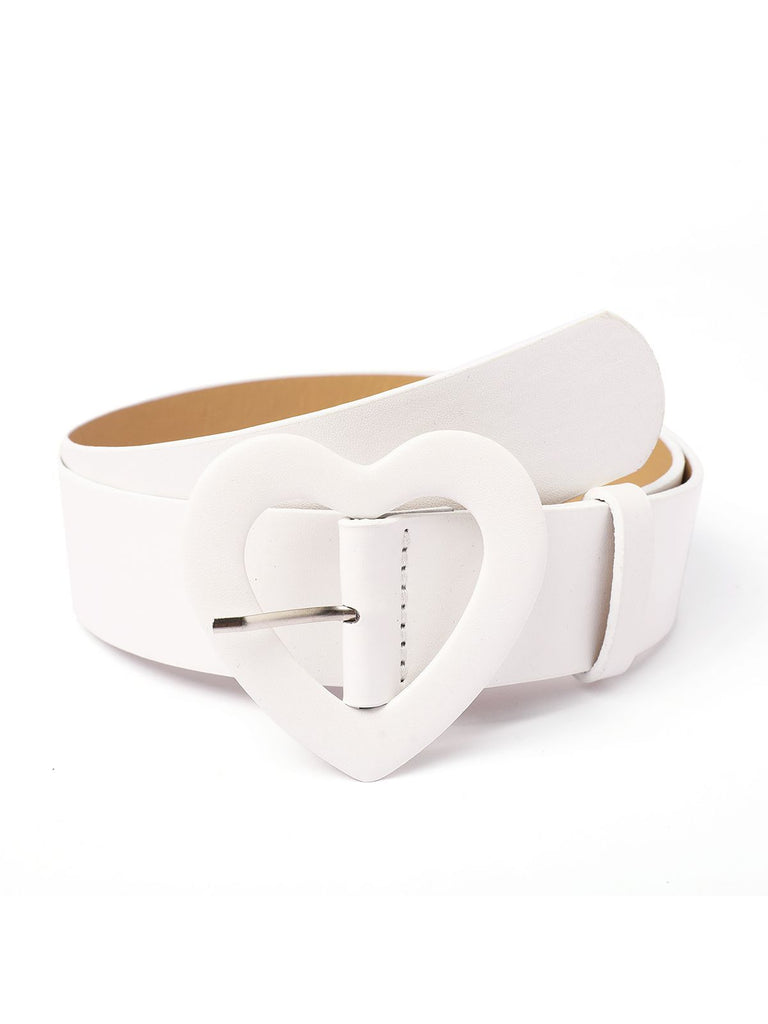 Vintage Heart Buckle Leather Belt