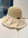 Vintage Canvas Brim Bow Sun Hat
