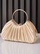 Pleated Ring-Handle Evening Bag