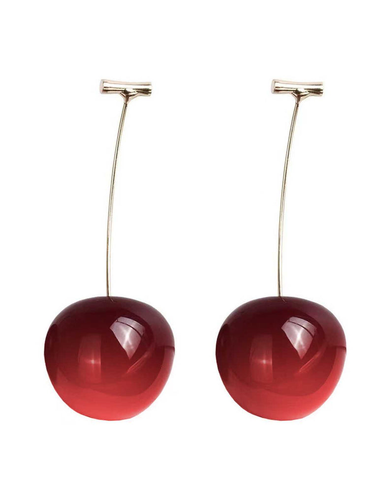 Red Cherry Drop Earrings