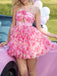 Pink 1950s 3D Floral Hollow Out Dress