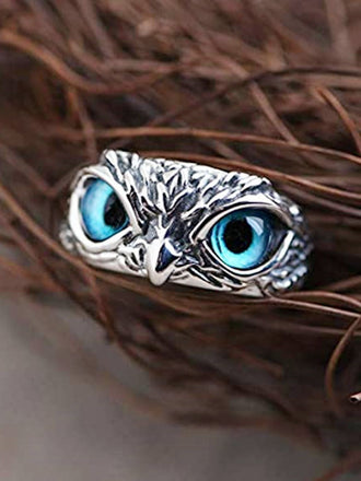 Vintage Evil Eye Owl Ring