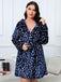[Plus Size] 1940s Christmas Print Flannel Thickened Sleepwear