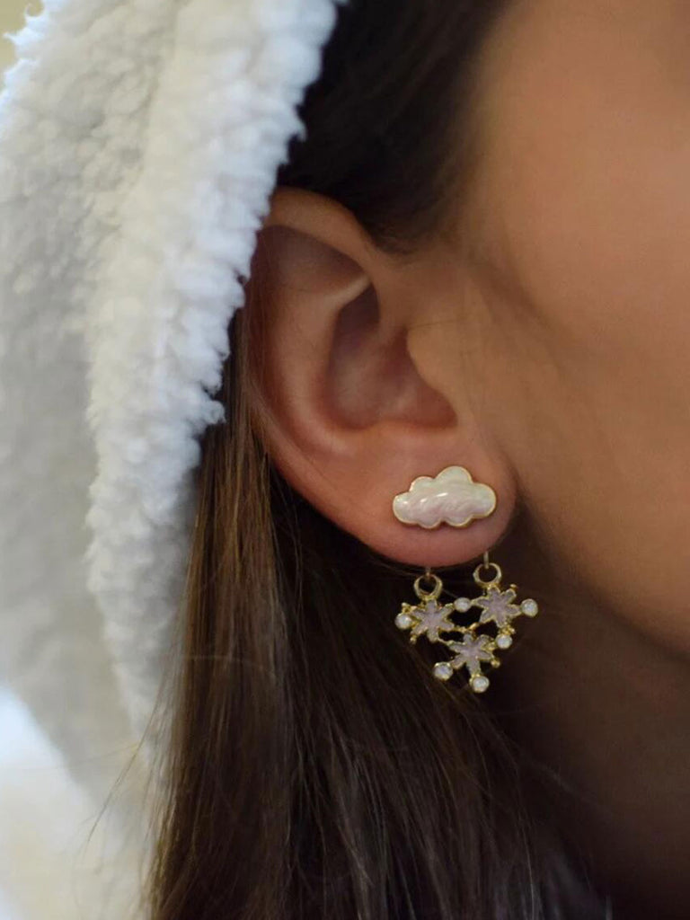 Christmas Cloud Snowflake Gradient Earrings