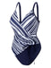 1960s Side-Laced V-Neck One-Piece Swimsuit