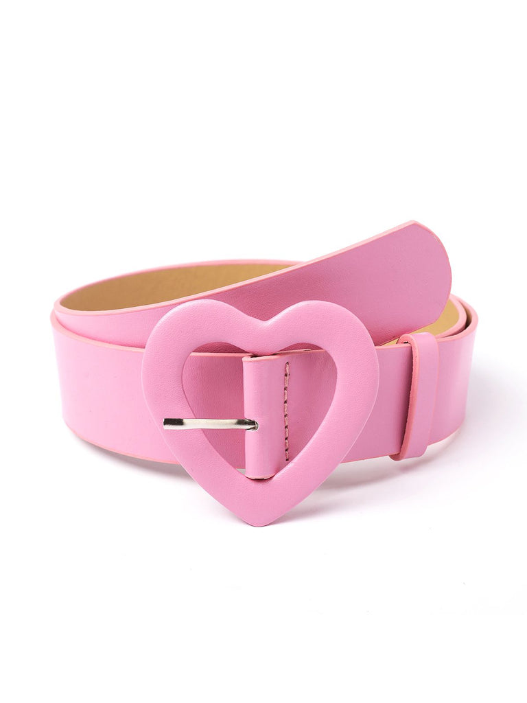 Vintage Heart Buckle Leather Belt