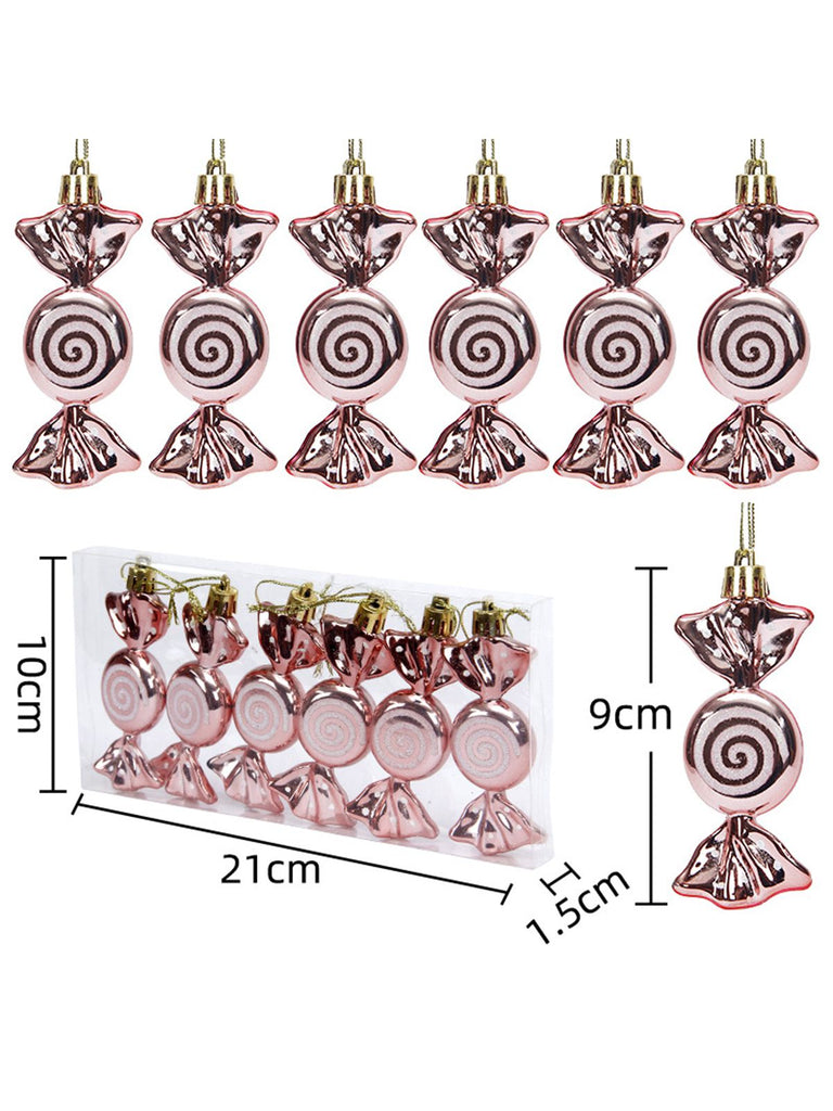 Painted Spiral Glitter Candy Christmas Tree Decorations