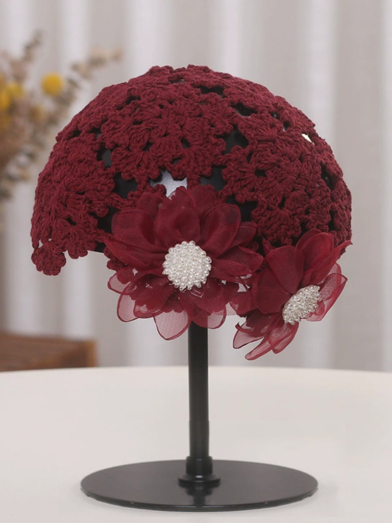 Vintage Hand-Woven Crochet Turban Hat