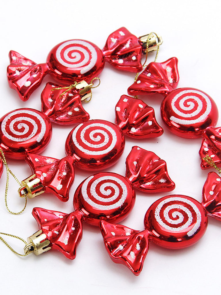 Painted Spiral Glitter Candy Christmas Tree Decorations