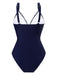 1960s Side-Laced V-Neck One-Piece Swimsuit
