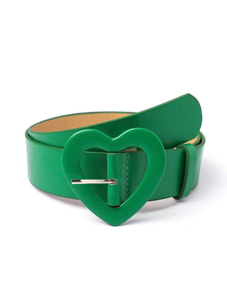 Vintage Heart Buckle Leather Belt