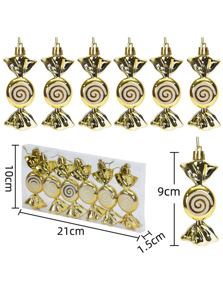 Painted Spiral Glitter Candy Christmas Tree Decorations
