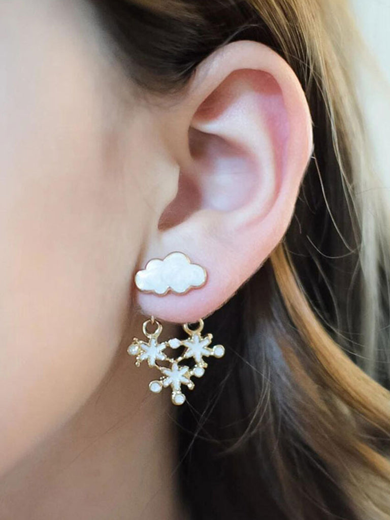 Christmas Cloud Snowflake Gradient Earrings