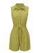 Olive Green 1950s Solid Lapel Belt Romper, vintage romper, retro jumpsuit - perfect for women who love vintage and retro fashion