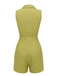 Olive Green 1950s Solid Lapel Belt Romper, vintage romper, retro jumpsuit - perfect for women who love vintage and retro fashion