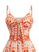 This Orange 1940s Floral Print Lace-Up Cut-Out Dress wraps her in 1940s elegance, one twirl at a time