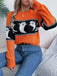 Orange 1940s Halloween Ghost Knit Sweater - vintage fashion, retro style