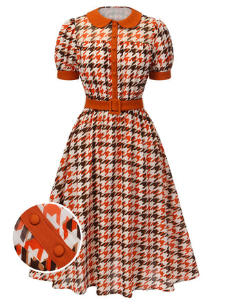 1940s Houndstooth Doll Collar Dress | 1940s | vintage dress, retro fashion