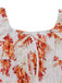 Orange 1940s Square Neck Midi Dress, vintage dress, retro fashion - perfect for women who love vintage and retro fashion
