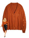Orange 1940s V-Neck Star Embroidered Cardigan - vintage fashion, retro style, elegant red