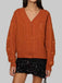 Orange 1940s V-Neck Star Embroidered Cardigan - vintage fashion, retro style, elegant red