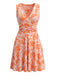 Orange 1940s Vintage Floral Print Swing Dress, vintage dress, retro fashion, rockabilly, pin-up fashion - perfect for women who love vintage and retro fashion