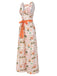 Orange 1950s Beach Stamps Twisted Jumpsuit - vintage jumpsuit, retro fashion