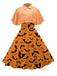 Orange 1950s Cape Patchwork Swing Dress: timeless style reimagined