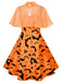 Orange 1950s Cape Patchwork Swing Dress: timeless style reimagined