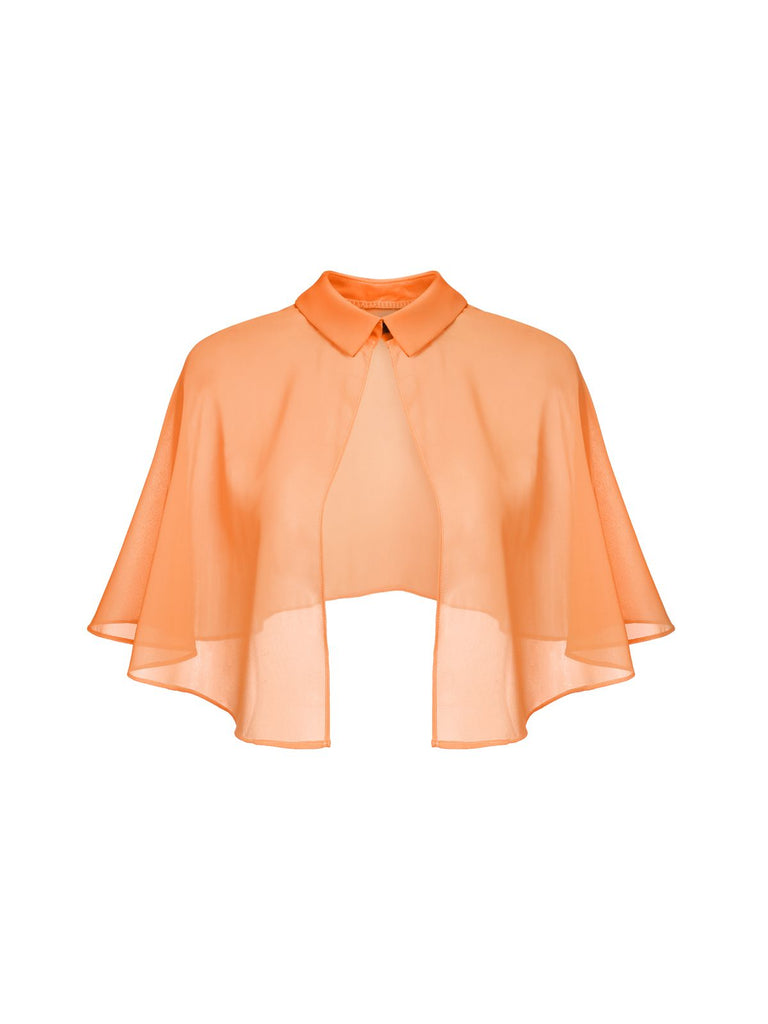 Orange 1950s Cape Patchwork Swing Dress — vintage elegance for the modern woman