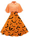 Orange 1950s Cape Patchwork Swing Dress: timeless style reimagined