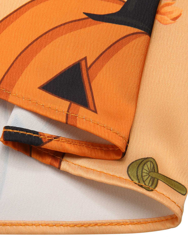 Orange 1950s Halloween Sleeveless Beading Dress: timeless style reimagined