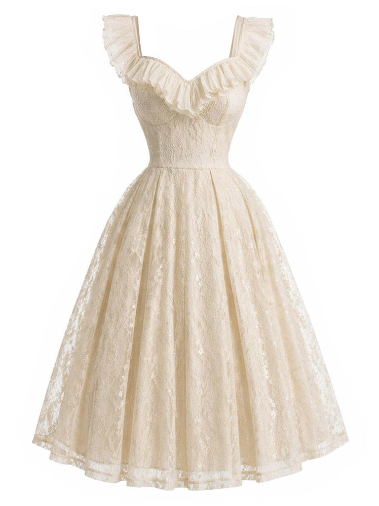 [Pre-Sale] Orange 1950s Lace Vintage Classic Dress 2