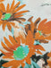 Orange 1950s Painted Sunflower V-Neck Romper, vintage romper, retro jumpsuit - perfect for women who love vintage and retro fashion