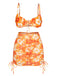She's wearing Orange 1950s Silhouette Floral Straps Skirt Bikini and the whole beach remembers the 1950s