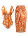[Pre-Sale] Orange Color 1960s One Piece Print Swimsuit