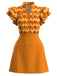 [Pre-Sale] Orange Color 1960s Floral Patchwork Classic Dress