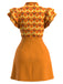 [Pre-Sale] Orange Color 1960s Floral Patchwork Classic Dress 2