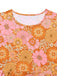 Orange 1960s Hippe Bell Sleeve Floral Dress - vintage dress, retro fashion